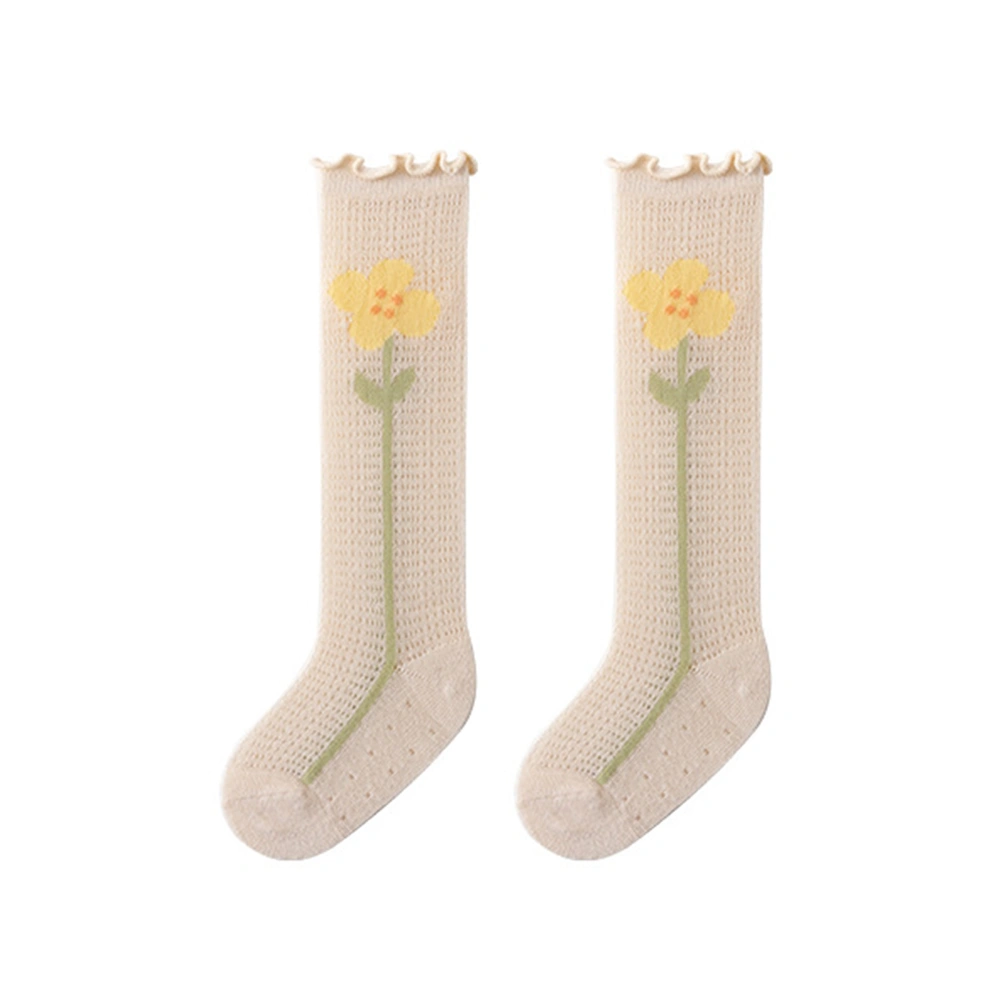 Baby Socks Flower/Bear Print Mosquito Protection Mid-Calf Socks