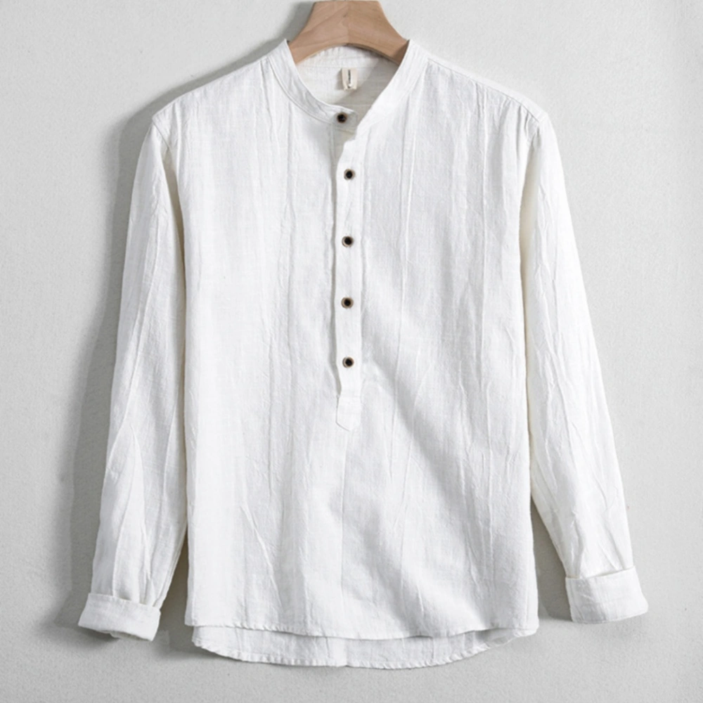 Men's Cotton And Linen Loose And Simple Japanese Style Shirt