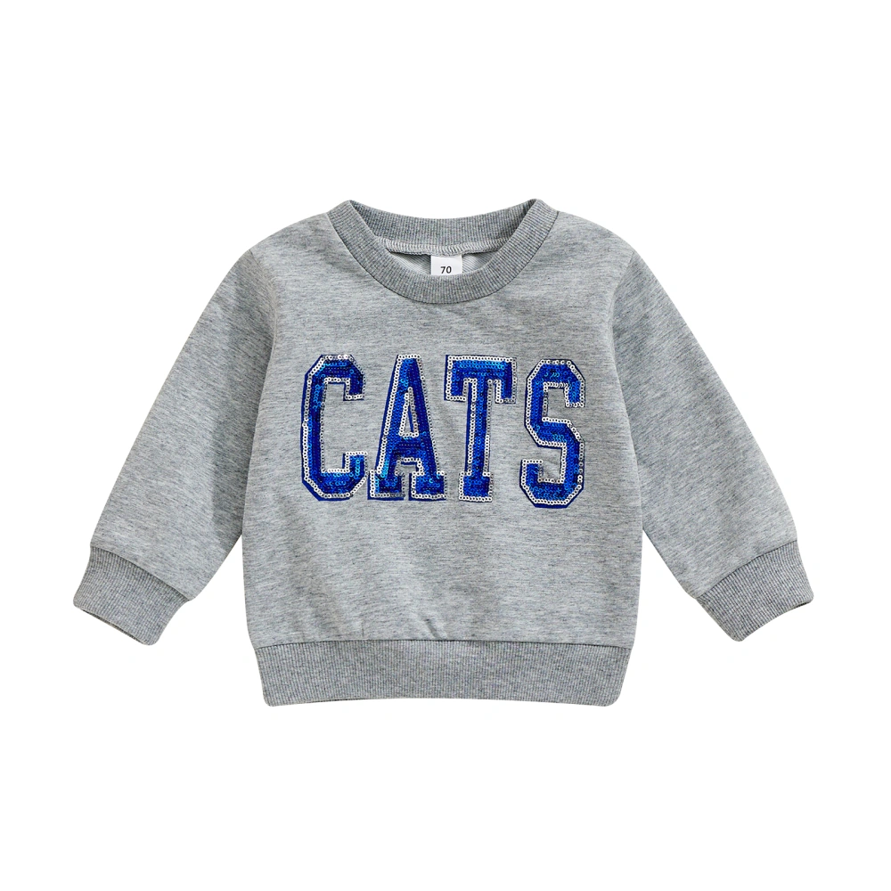 Toddler Girls Boys Sweatshirts Sequins Letter Pattern Baby Pullovers