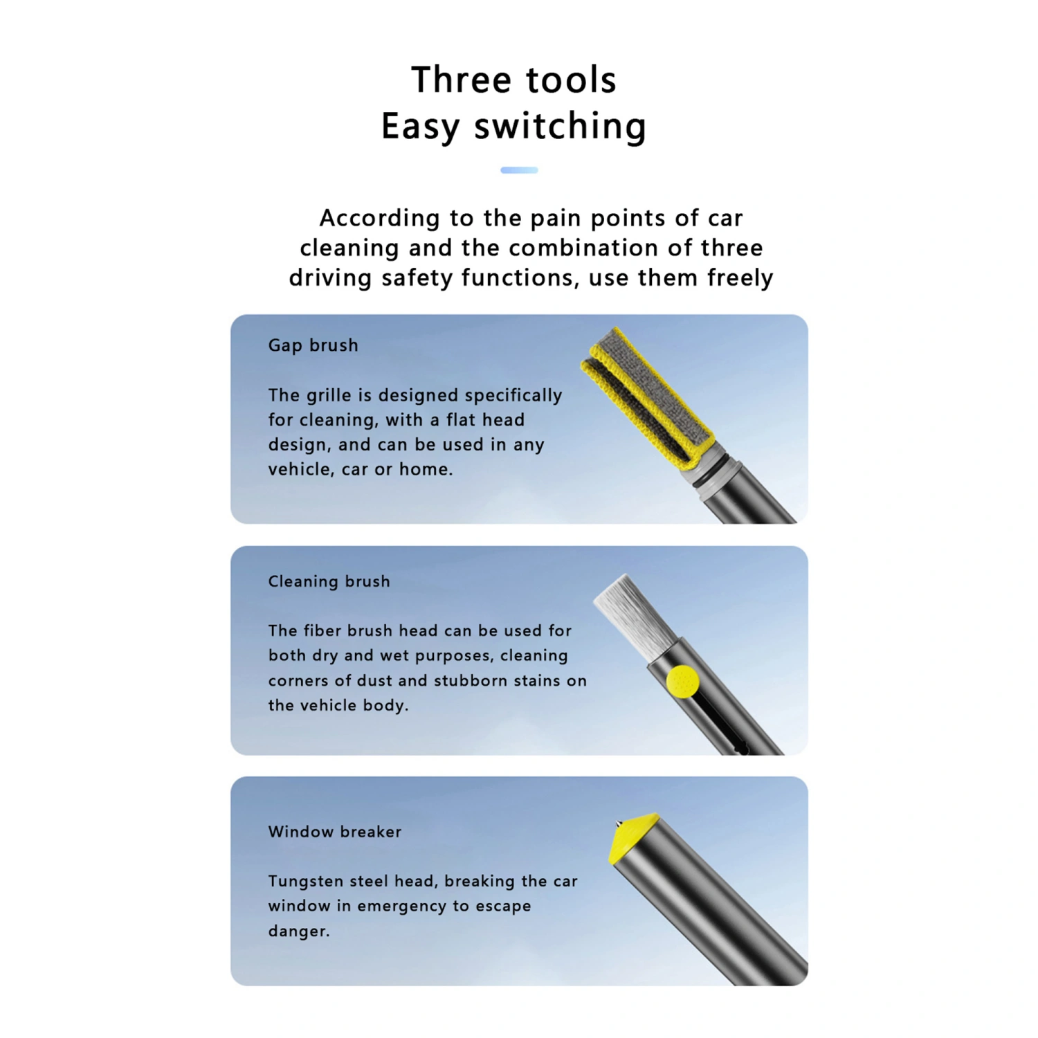 Double Head Car Detailing Brushes, Car Brushes Soft Car Cleaning Kit