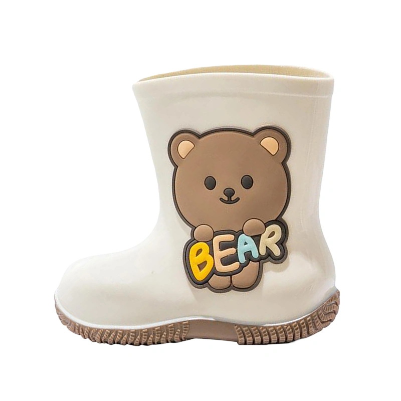 Toddler Girls Rain Boots Cartoon Bear Pattern Waterproof Shoes