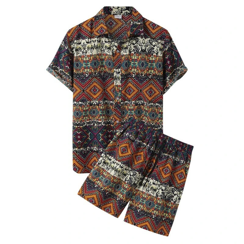 Men's Youth 3D Casual Beach Pants And T-shirt Suit