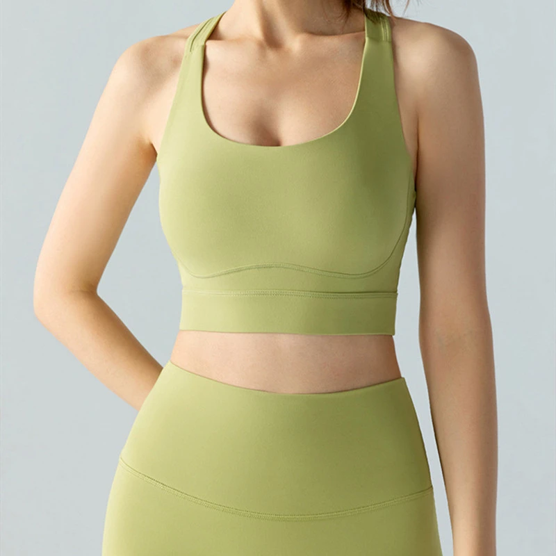 Spring Summer Breathable One Piece Cup Wearing Yoga Vest Outside