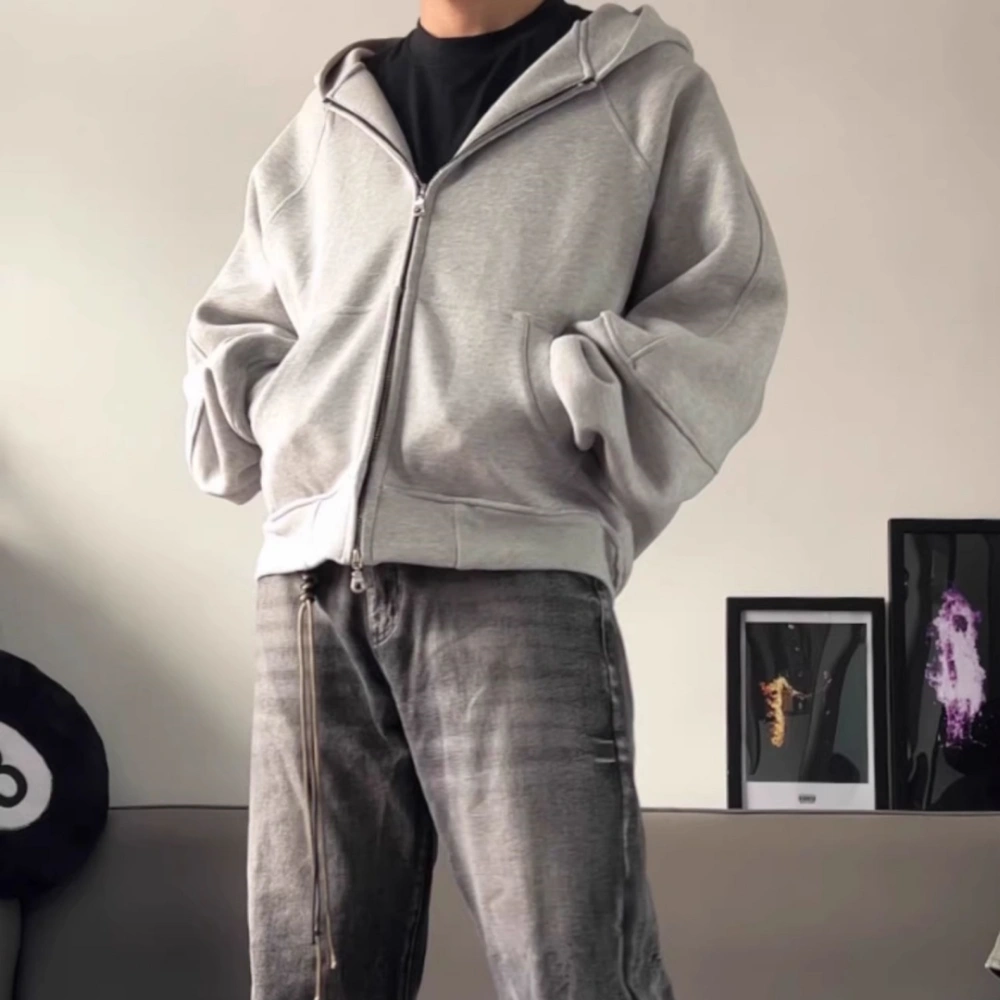 Heavyweight 500g Cardigan Hoodie For Men And Women