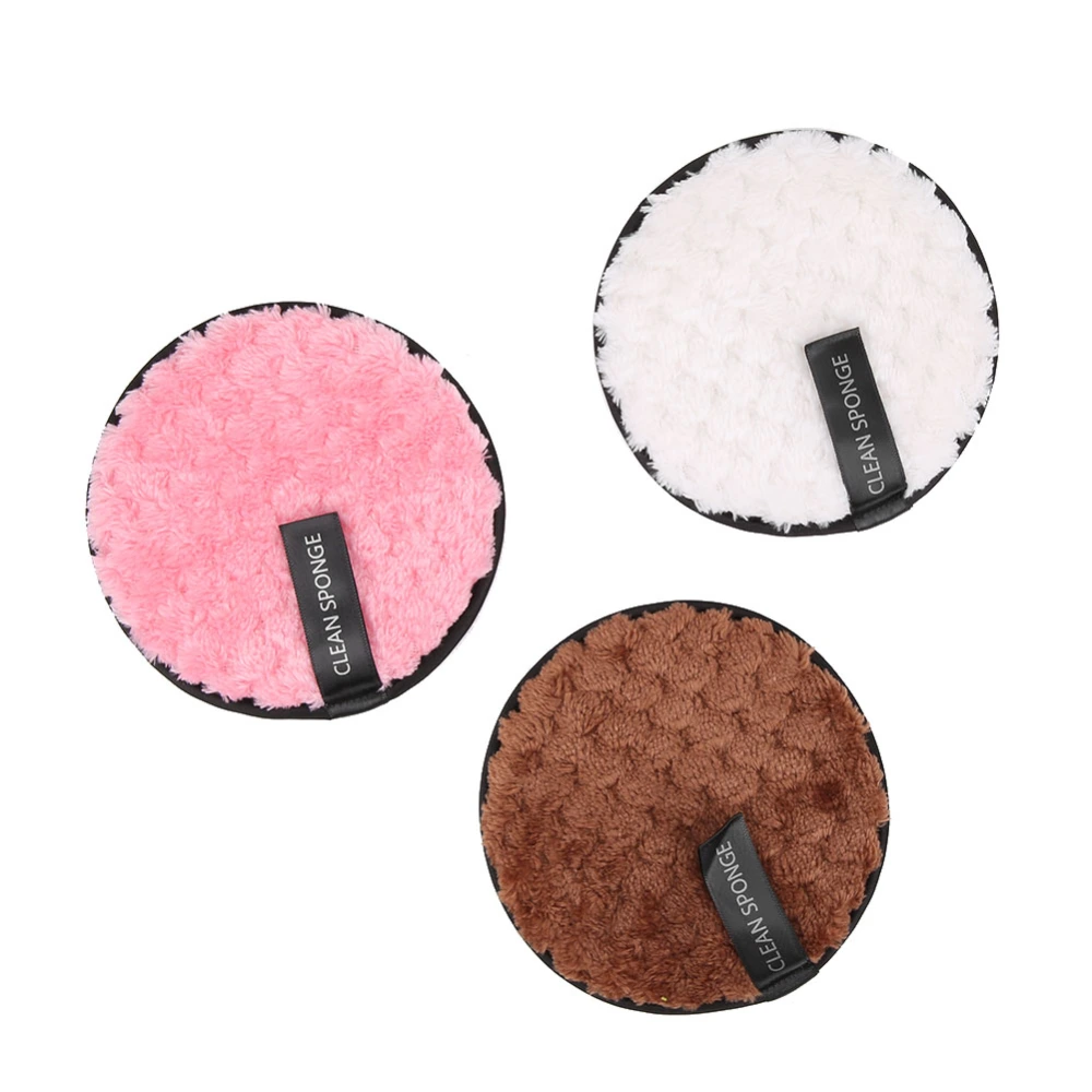 3 Pcs Makeup Removal Puff Reusable Makeup Sponge Microfiber Face Cleansing Towel Cloth Pad#1