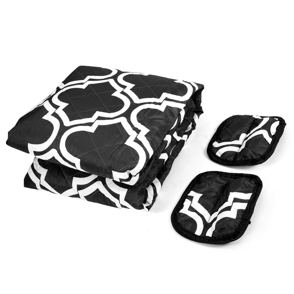 Polyester Pongee Single Waterproof Non-slip Dirty Resistant Pet Sofa Cushion Ultrasonic Impressing Pets Lounge Mat PadBlack Printing Single 53x183cm