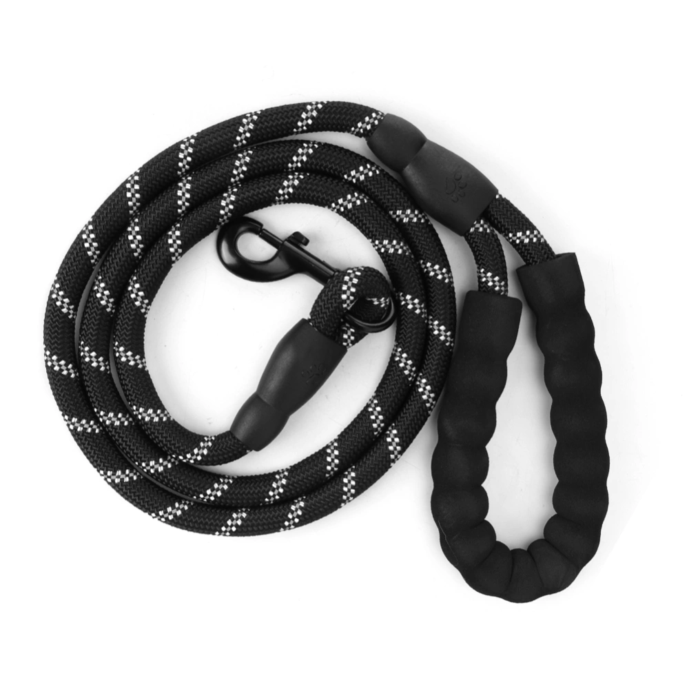 Pet Pulling Leash Nylon Reflective Dog Chain Safety Rope for Puppy Medium Large Dogs Running Walking TrainingBlack