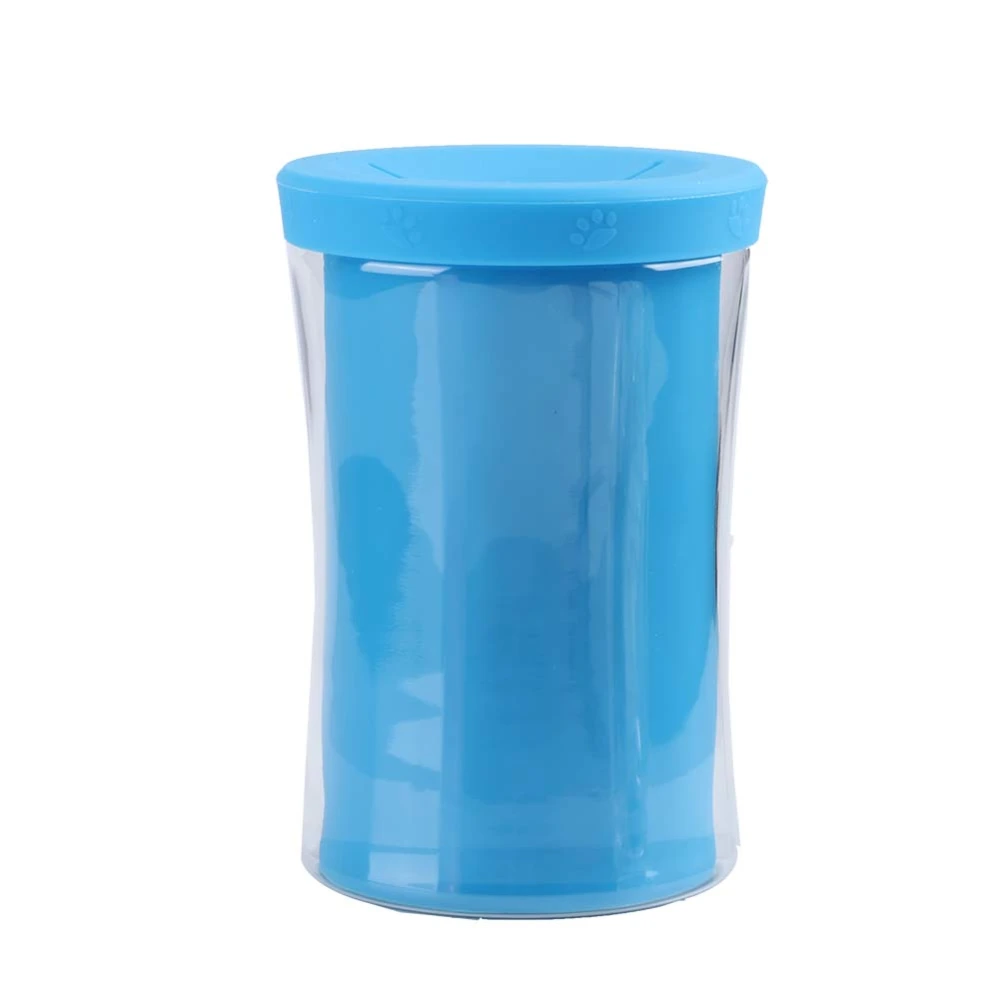 Cute Pet Cat Dog Paw Cleaning Cup Silicone Foot Washer Cleaner Cup Tool Pet SuppliesBlue