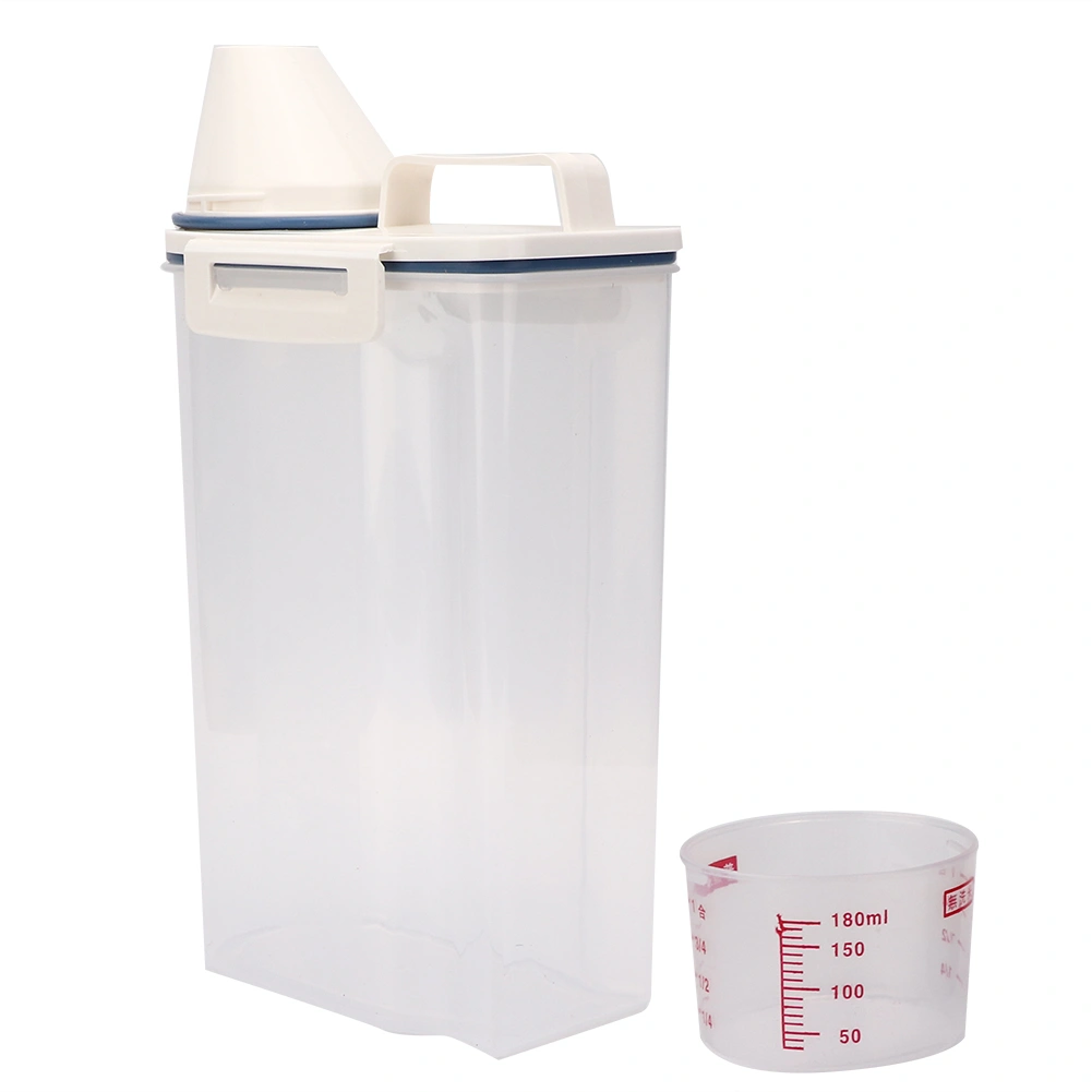 Pet Food Container Sealed Bucket Moistureproof Storage Box with Measuring Cup for Dog Cat