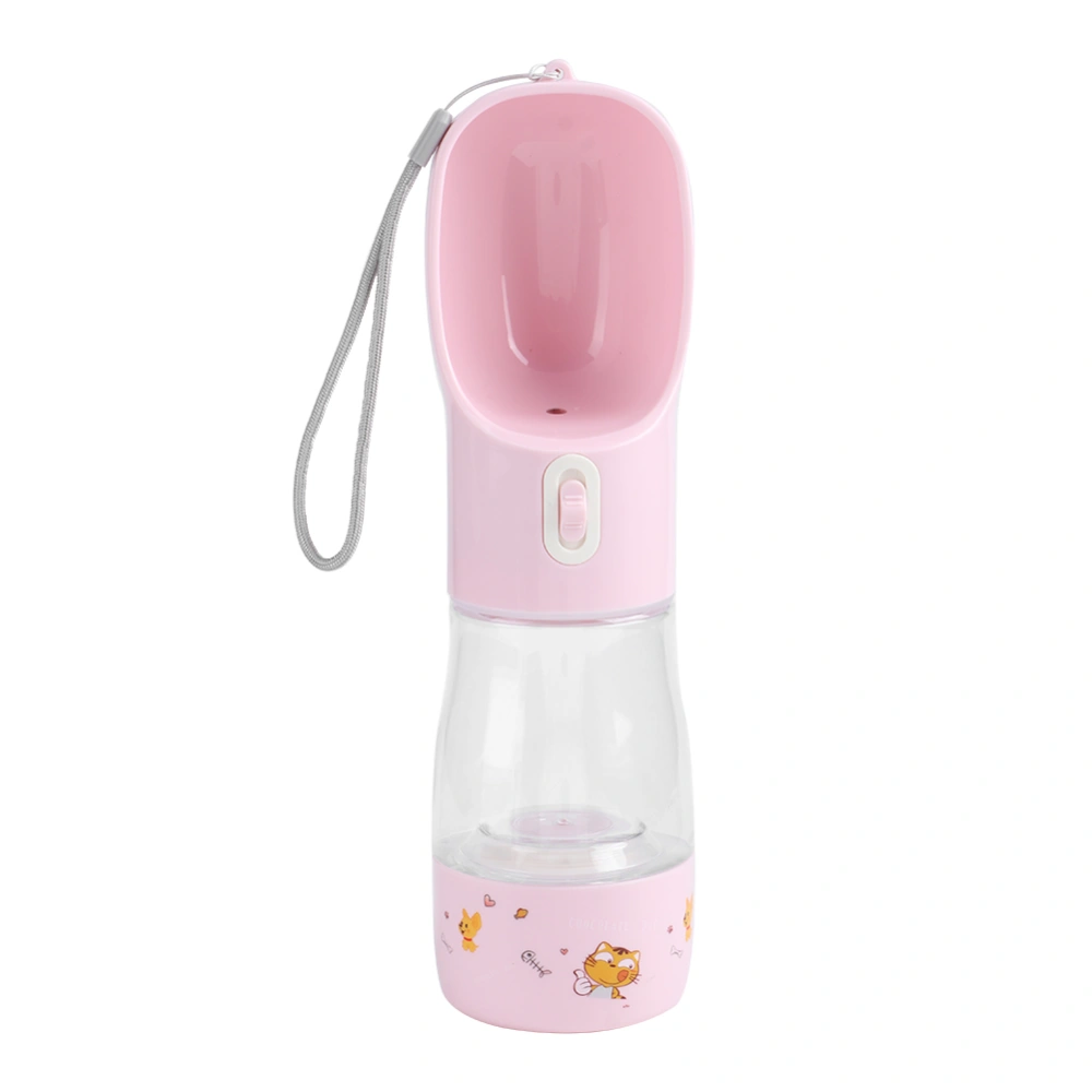 Portable Pet Water Bottle Travel Feeding Drinking Cup Water Dispenser for Dogs CatsPink