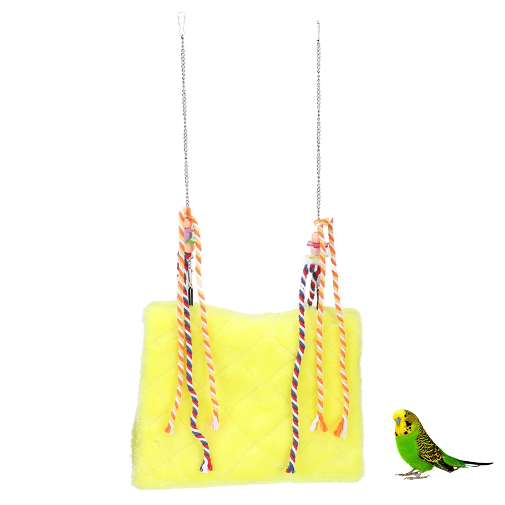 Pet Bird Plush Nest Swing Comfortable Hanging Bed Hammock Play Toy for Parrot YellowS