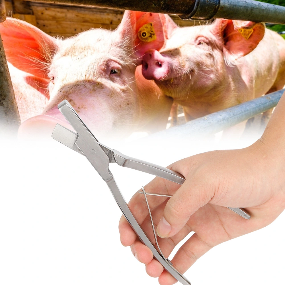 1 Pc Stainless Steel Farm Animals Ear Mark Cutter Tongs Pliers Pig Ears Tag Plier Identify Tool(V Shape)