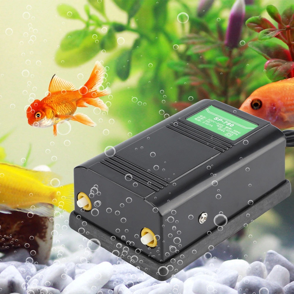 SP-780 5W Fish Tank Aeration Increase Oxygen Pump Aquarium Double Hole Adjustable Air Volume CN Plug 220-240V