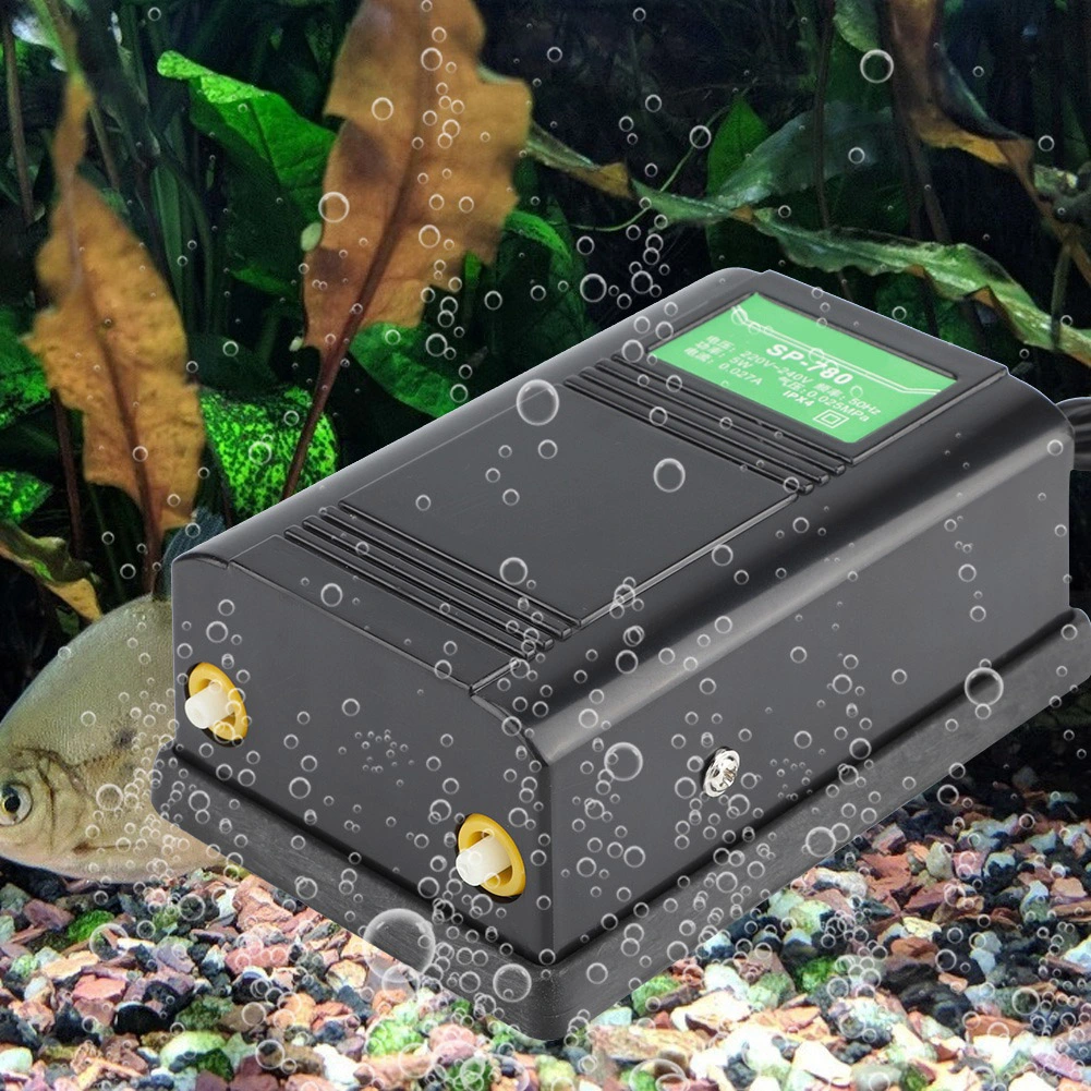 SP-780 5W Fish Tank Aeration Increase Oxygen Pump Aquarium Double Hole Adjustable Air Volume CN Plug 220-240V