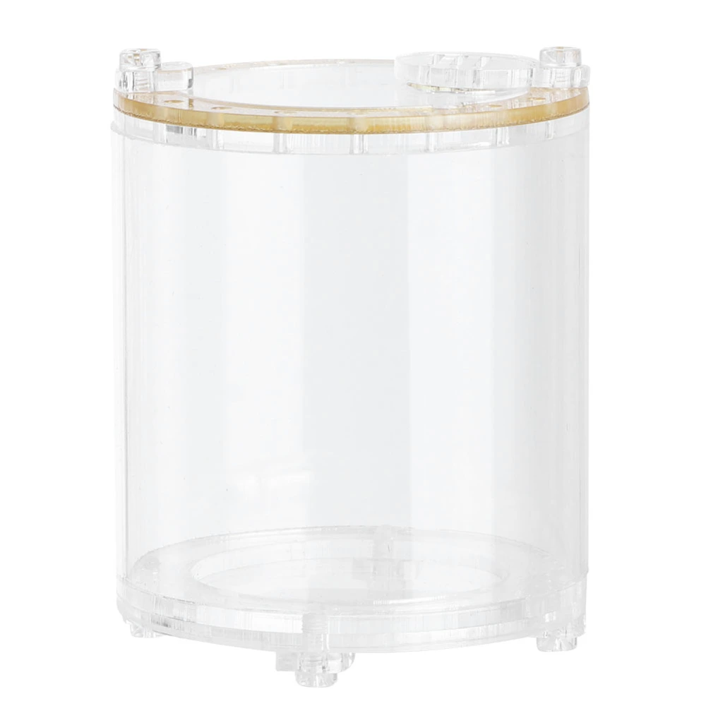 Portable Acrylic Circular Small Animal Keeper Tank Feeding for Grasshopper CricketB