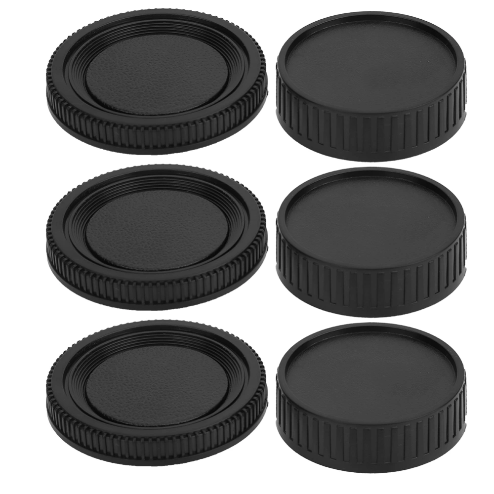 Black Plastic Portable Lens Rear Cover Body Front Cap Kit Fit for Minolta MD Mount Camera