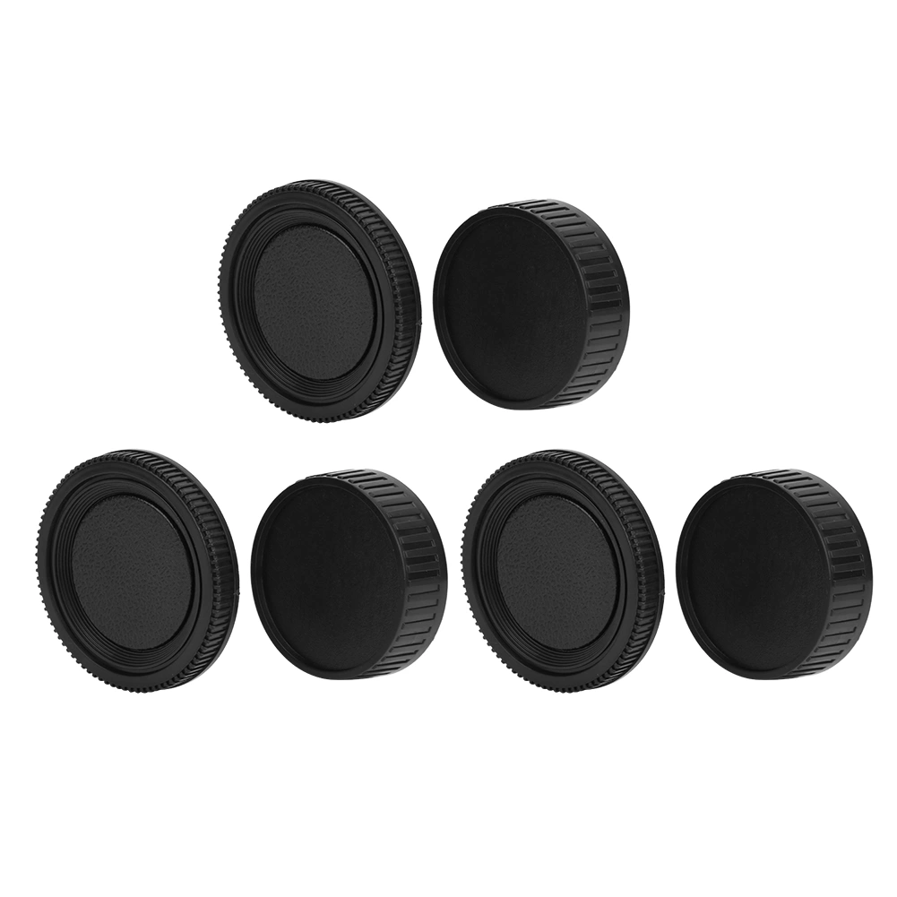 Black Plastic Portable Lens Rear Cover Body Front Cap Kit Fit for Minolta MD Mount Camera