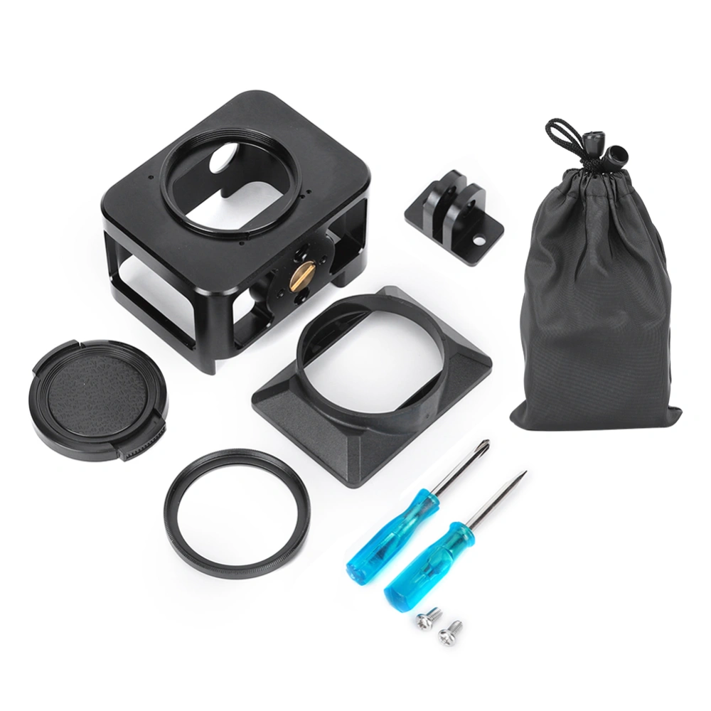 PU387B Aluminium Alloy Camera Protection Cage with UV Filter Lens Hood Sports Cameras Accessory for Sony RX0 II