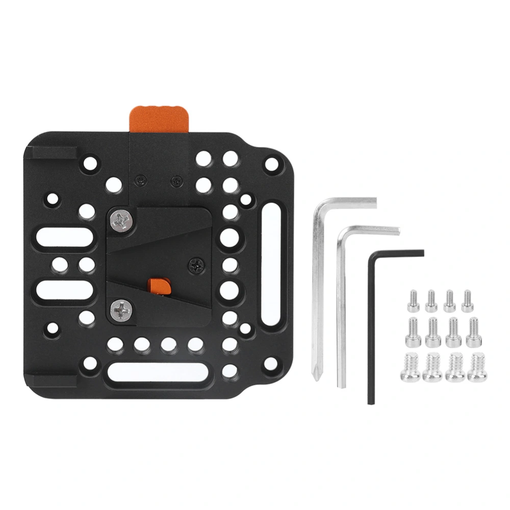 Full Metal V Mount Battery Board Base Quick Release Plate with Thread Hole Slot Orange