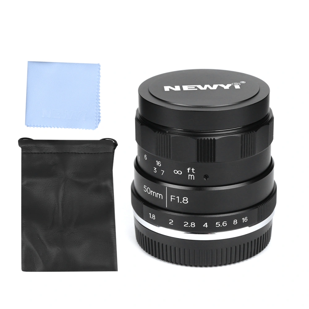 NEWYI 50mm F1.8 E Mount Large Aperture Portrait Manual Lens for Sony A9 A7 Series A6600