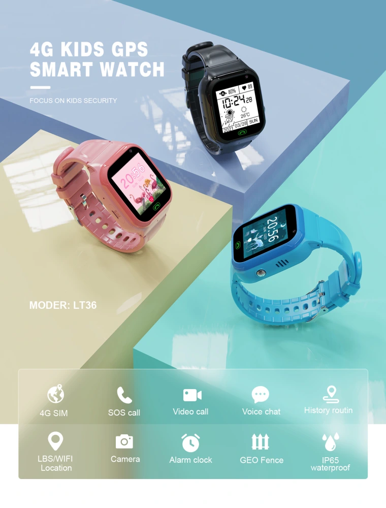 New LT36 Children's Smart Positioning Watch 4G All Netcom Video Smart Watch Waterproof GPS Watch