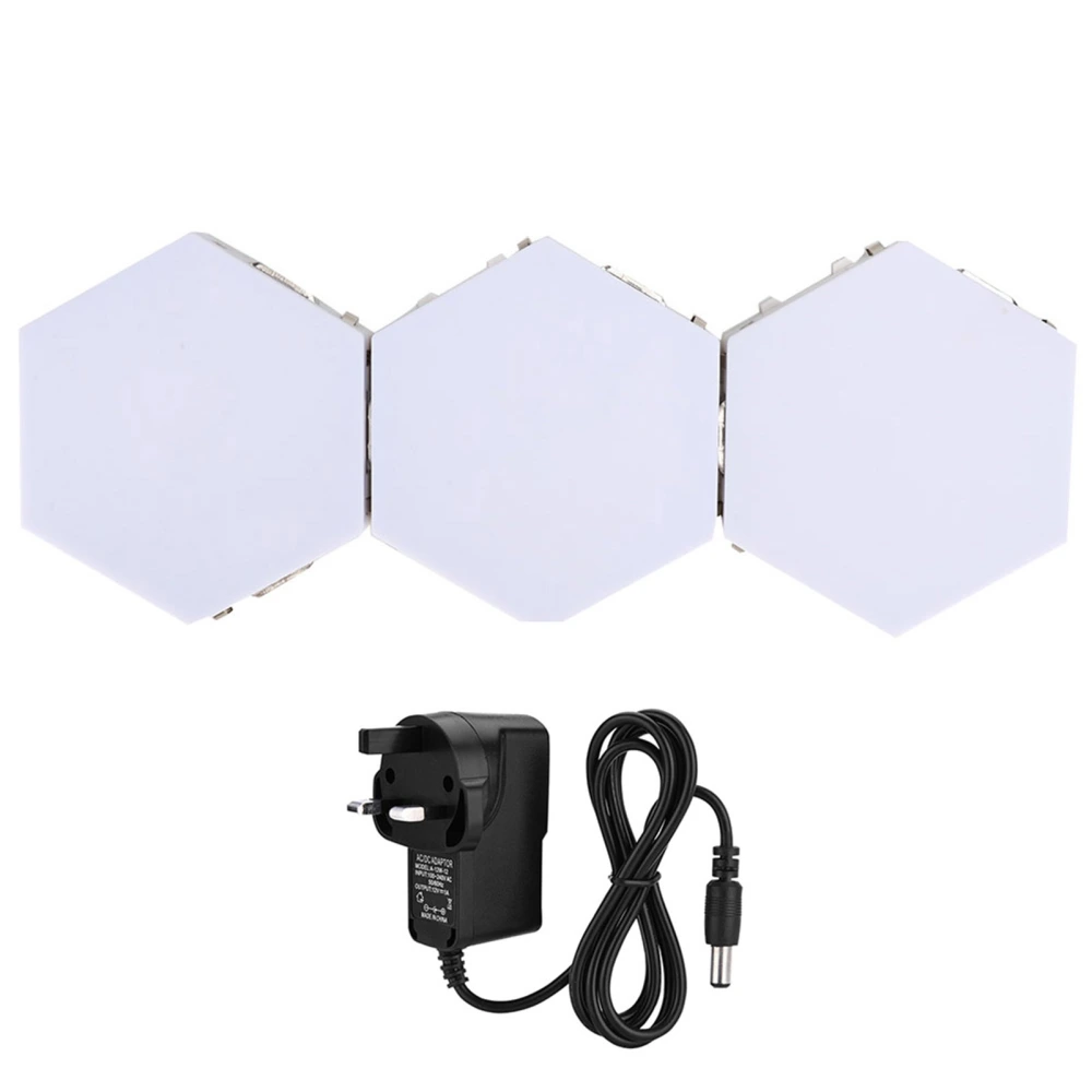 3Pcs Touch Sensitive Intelligent Quanta Lamp LED Hex Light for Bedroom Wall 100-240VUK