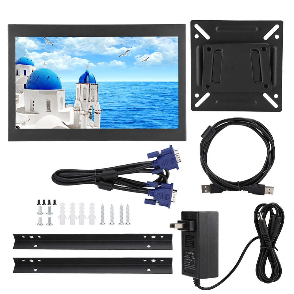 13.3 Inch Capacitive Multi Touch Screen Full HD 16:9 Widescreen Embedded Industrial Monitor Full Interface Input 100-240V(US Plug )