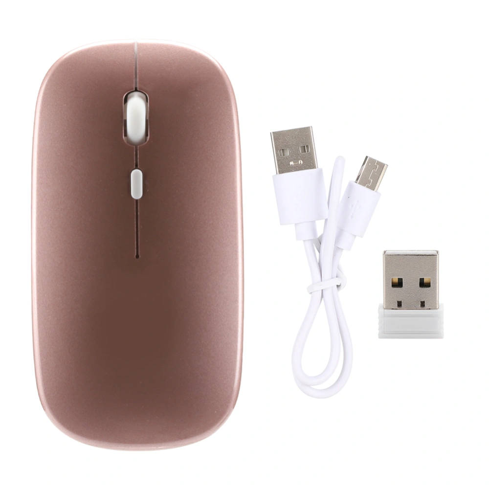 Bluetooth 2.4G Dual Mode Wireless Mouse for Windows 98 / Me / 2000 / XP / Vista / Win 7 / Win8(Rose Gold )