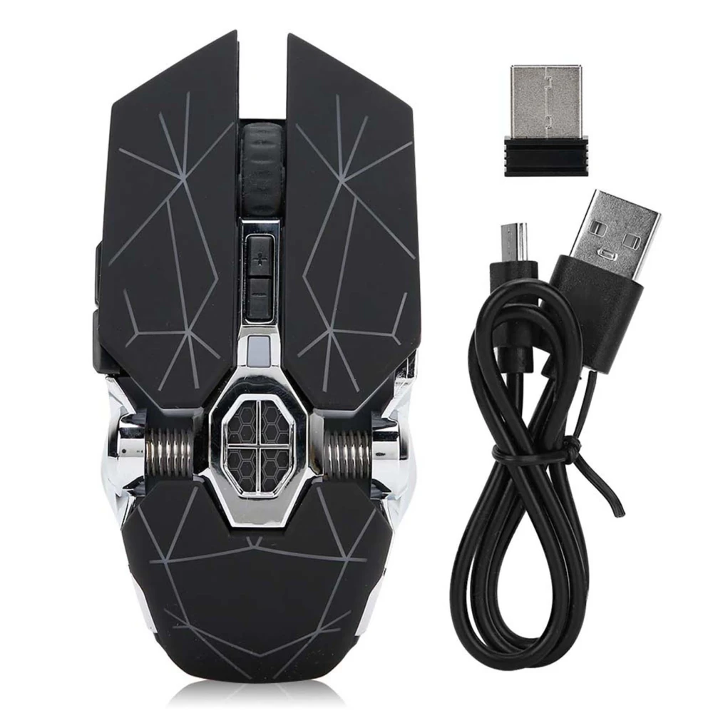 X13 Wireless Rechargeable Gaming Mouse Mute Water Cooled Luminous Mechanical Mouse(Star Black )