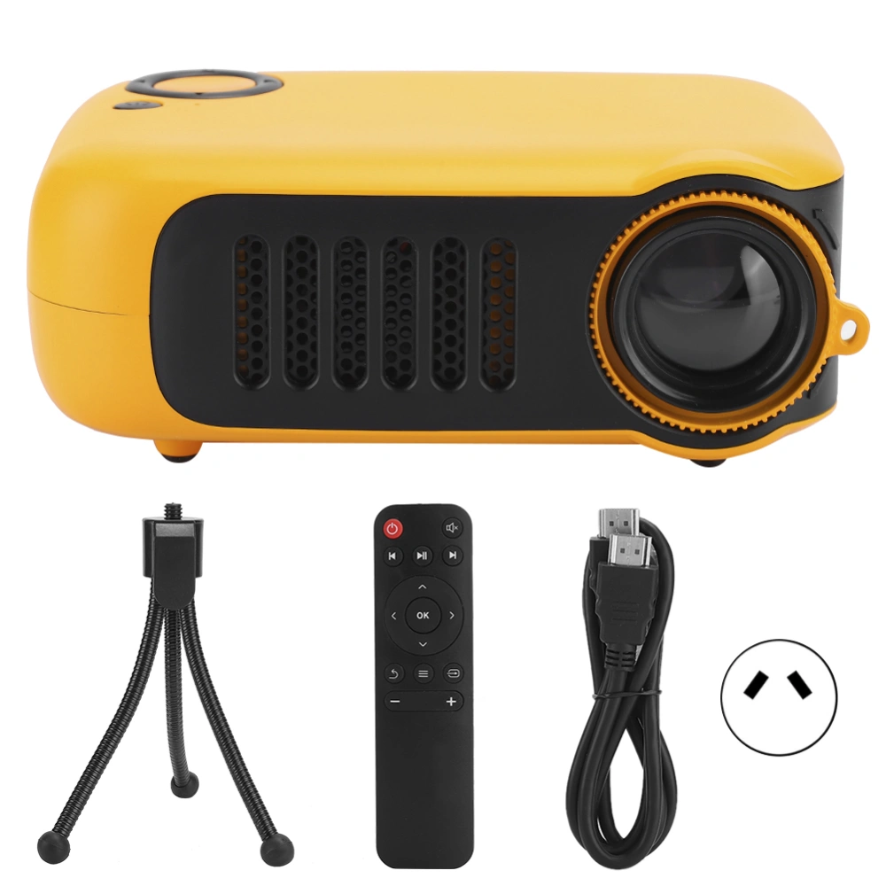 Mini Portable Projector Household Projectors 320 x 240 Resolution with 2-Inch LCD Screen (100-240V)Orange Black AU