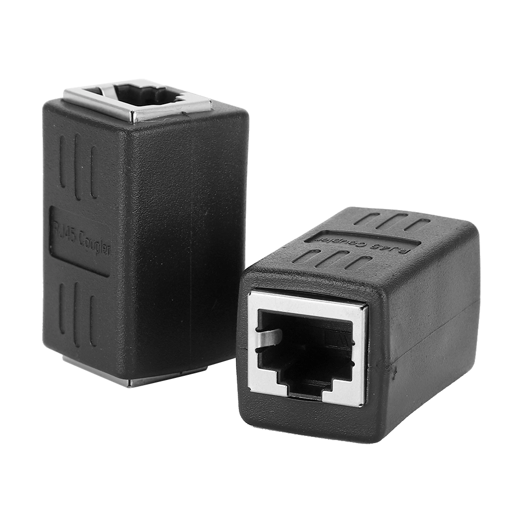 2PCs Cable Coupler RJ45 LAN Connector Embedded Type Female to Female Adapter for Cat7 / Cat6 / Cat5e