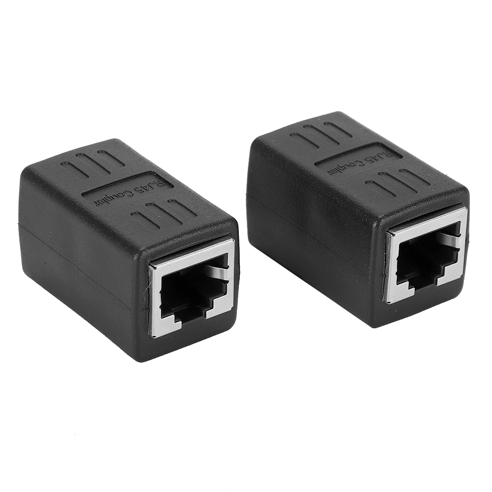 2PCs Cable Coupler RJ45 LAN Connector Embedded Type Female to Female Adapter for Cat7 / Cat6 / Cat5e