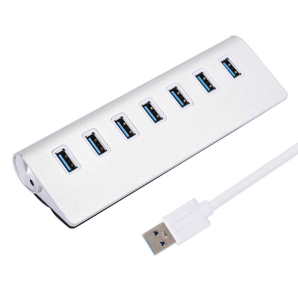 USB 3.0 Splitter Aluminum Alloy Hub 7-in-1 Docking Station for Notebook Computer