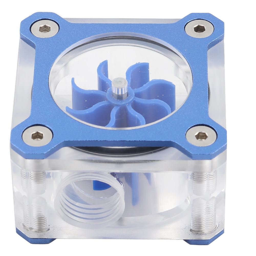 Water Cooling Flow Meter Transparent PMMA Computer Accessories G1/4 Thread(Blue )