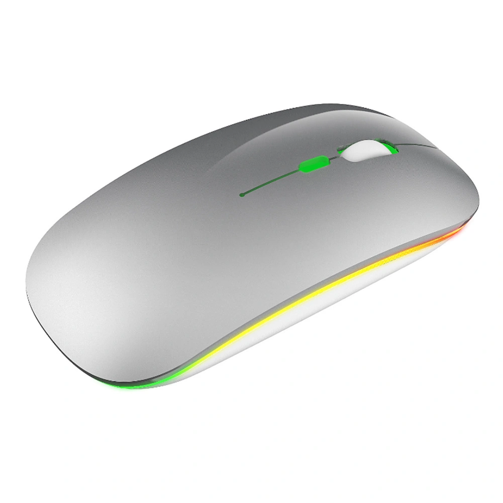 HXSJ Wireless Mouse Rechargeable for Windows/XP/Vista/Me 2.4G Colorful Light Office Supply M40Silver