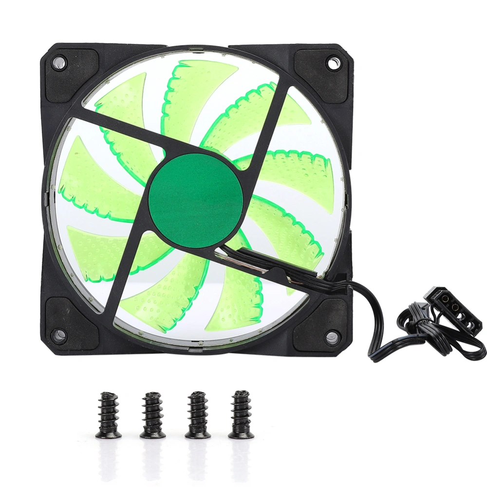 Chassis Fan Computer Cooler PC Accessory 3-Wire 15-Light Mute LED Streamer Colorful 12CM15-Light Green