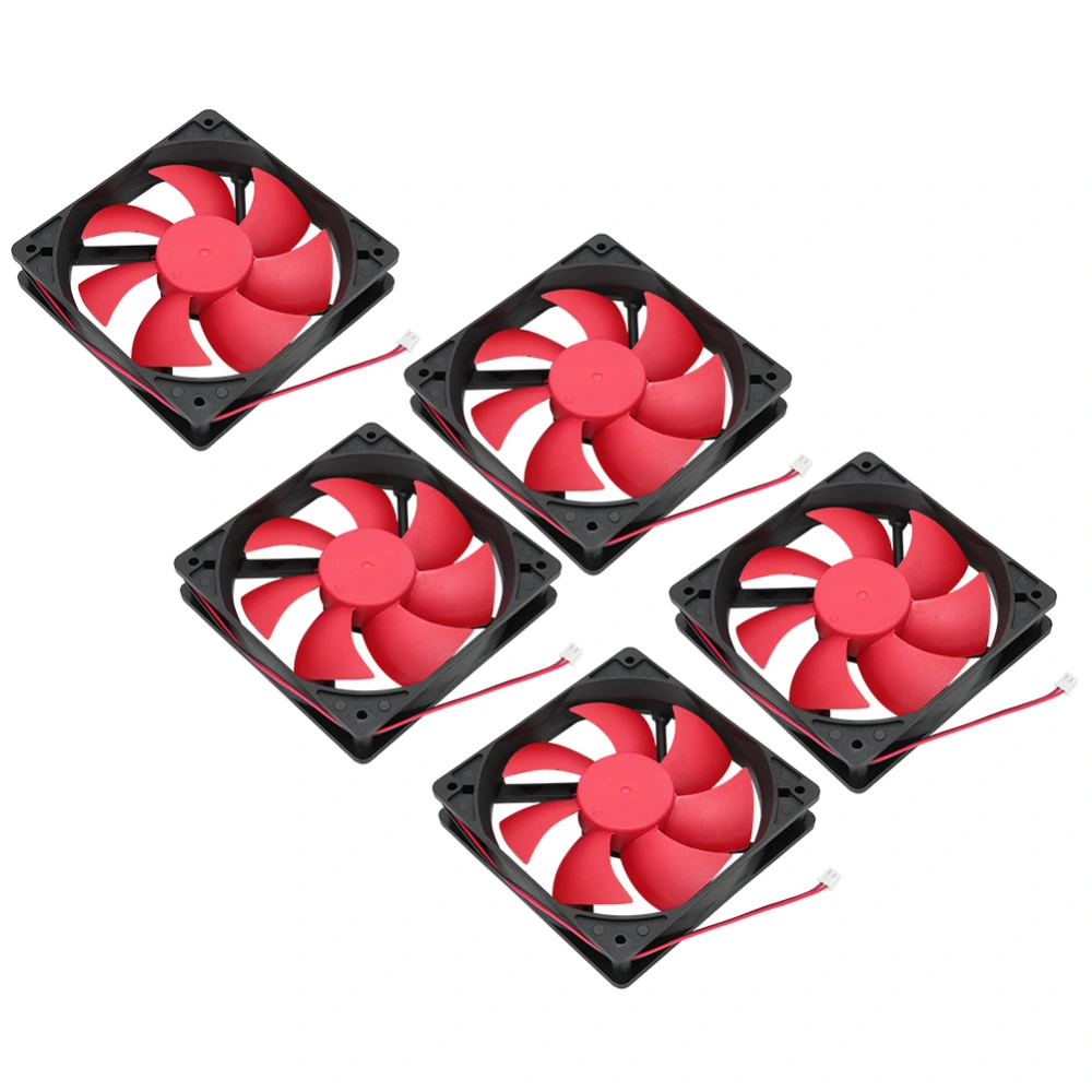 5Pcs Computer Power Cooling Fan Power Supply Cooler LED PC Chassis Fan Heat Sink 12V 12cm