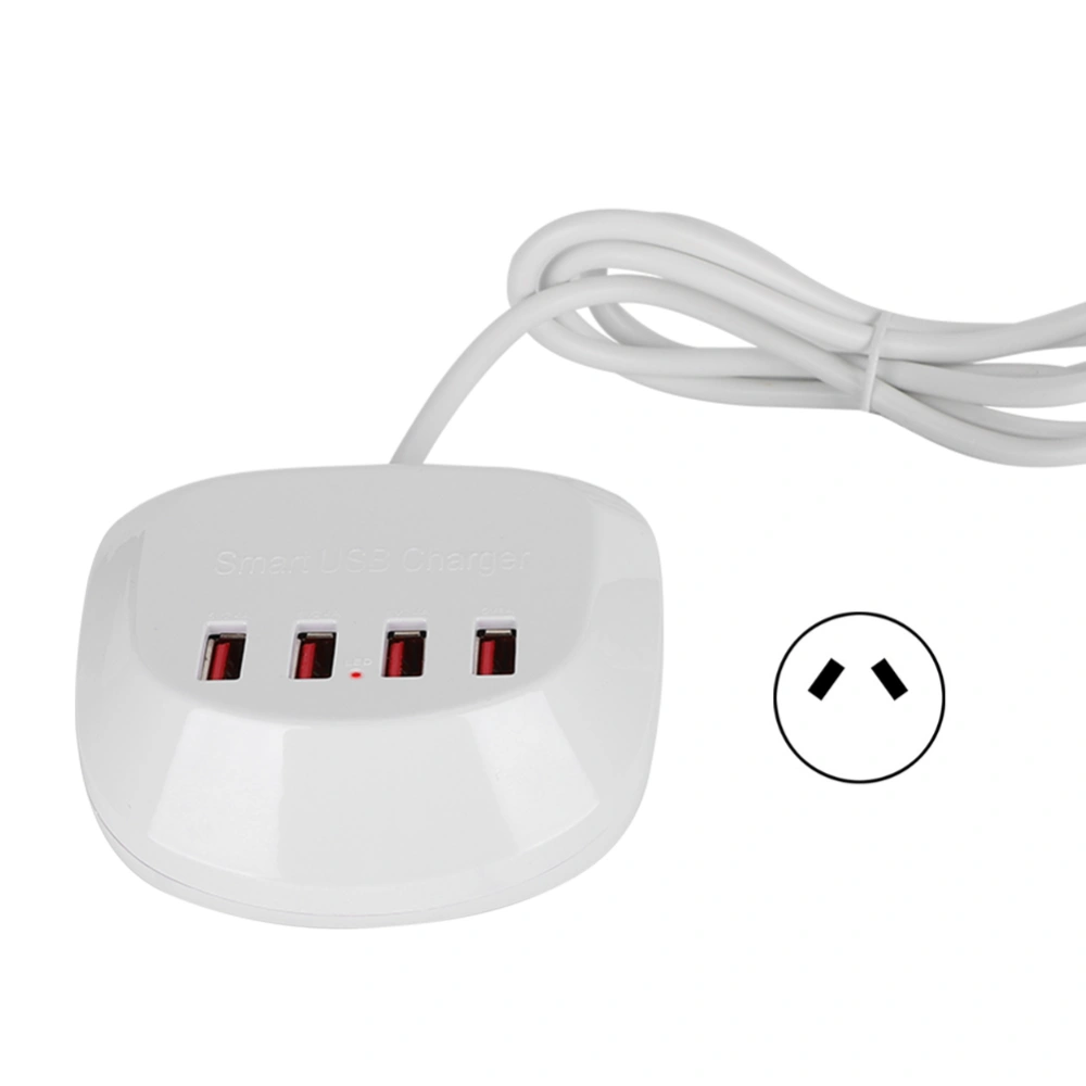 Intelligent USB Charger 4-Ports with Charging Cable for Travelling 20W 100-240VAU Plug