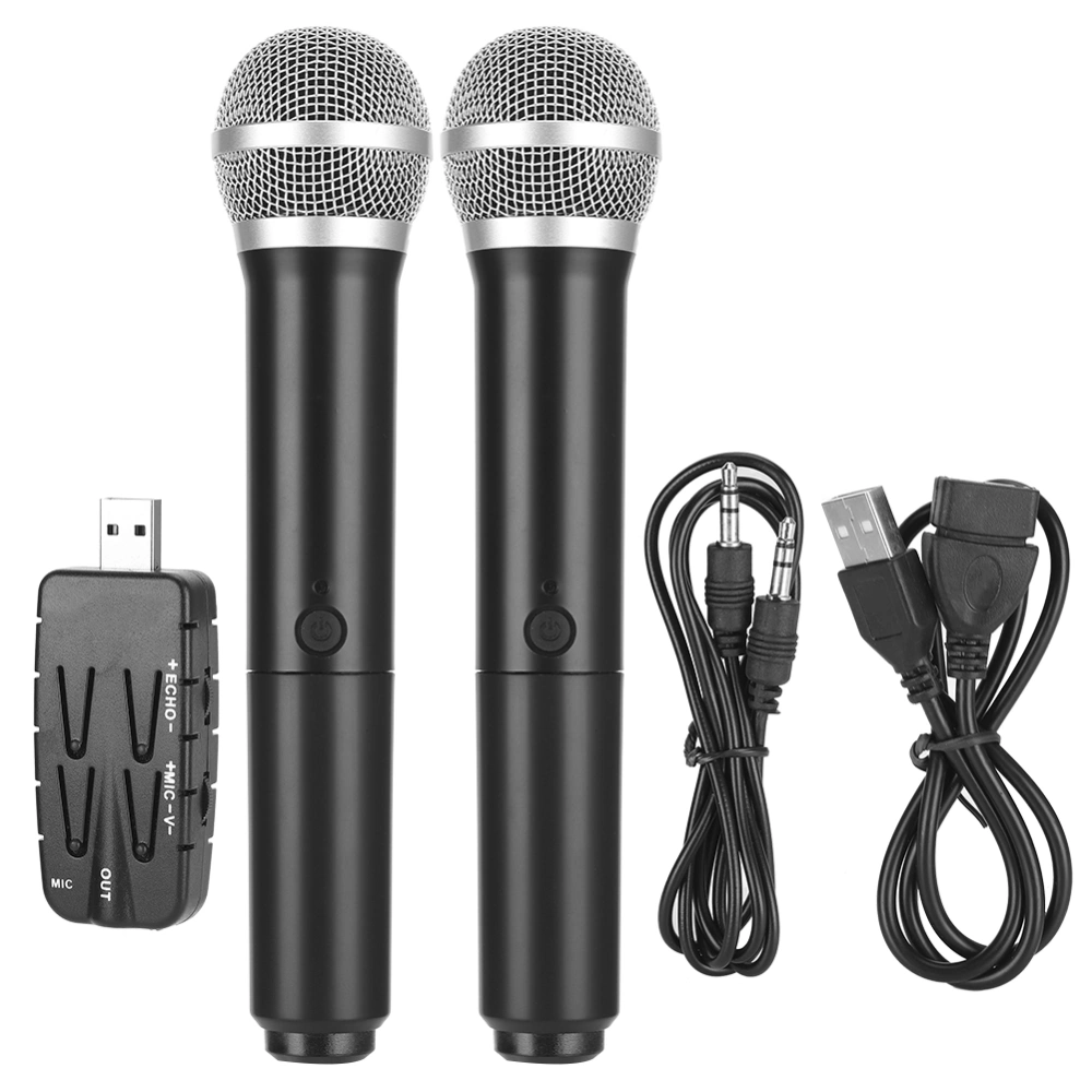 2 Microphone with 1 Receiver Set USB 3.0 Desktop Laptop Accessory for TV / Audio / Computer