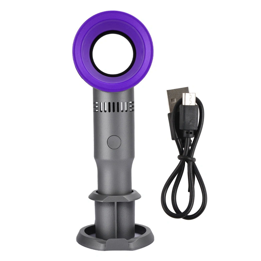 Non Blade Fan Mini Handheld Portable USB Rechargeable Fan Fourth Generation for Home Outdoor(Violet )