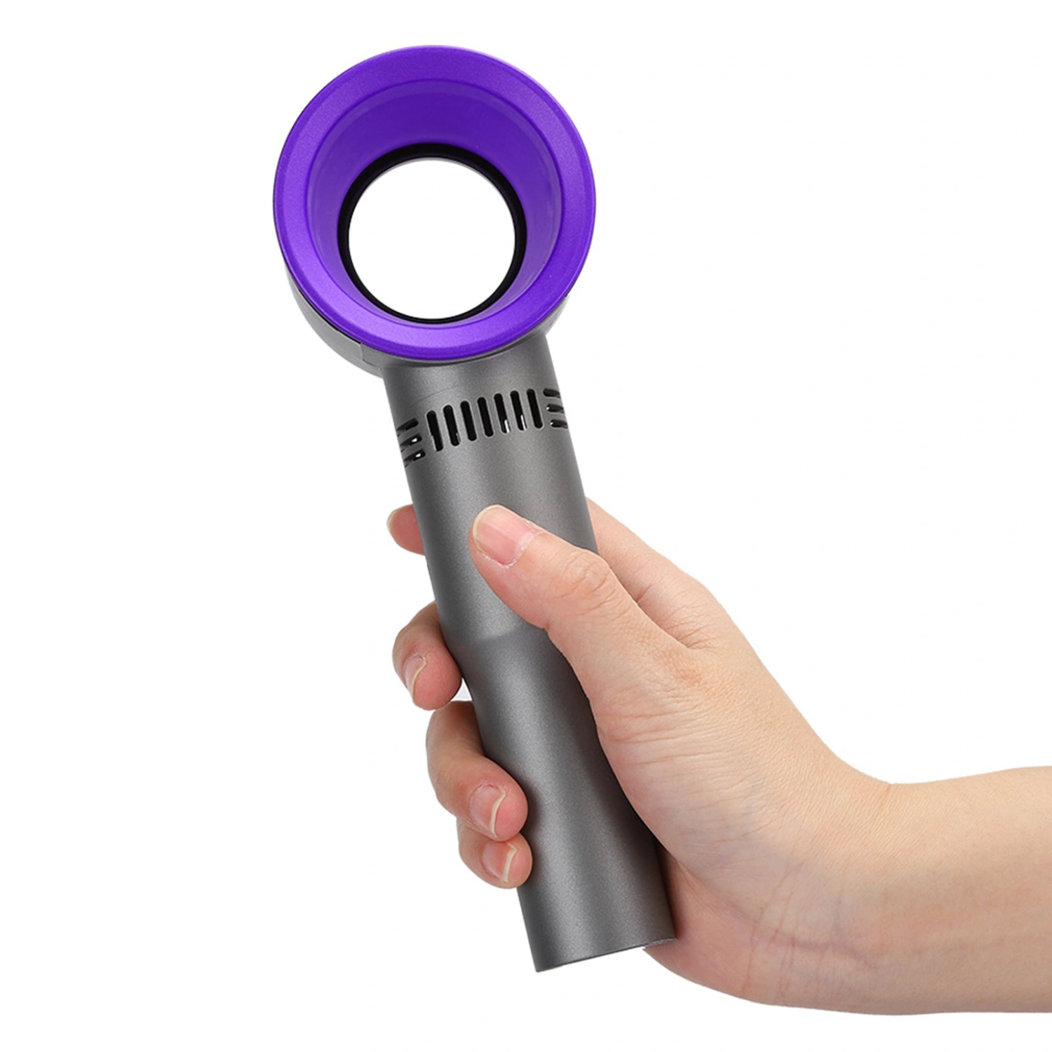 Non Blade Fan Mini Handheld Portable USB Rechargeable Fan Fourth Generation for Home Outdoor(Violet )