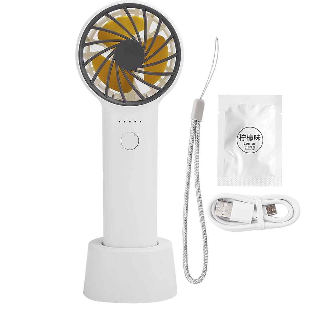 Handheld Cooling Fan Mini USB Rechargeable Mute Portable Removable Front Cover AromatherapyWhite