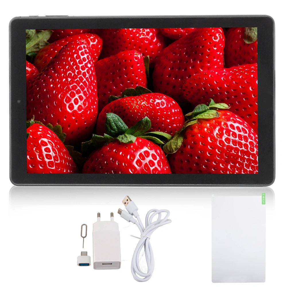 10.1‑Inch Tablet Computer Rear‑3‑Camera Dual SIM Card for Android (EU Plug 100‑240V)(Green )