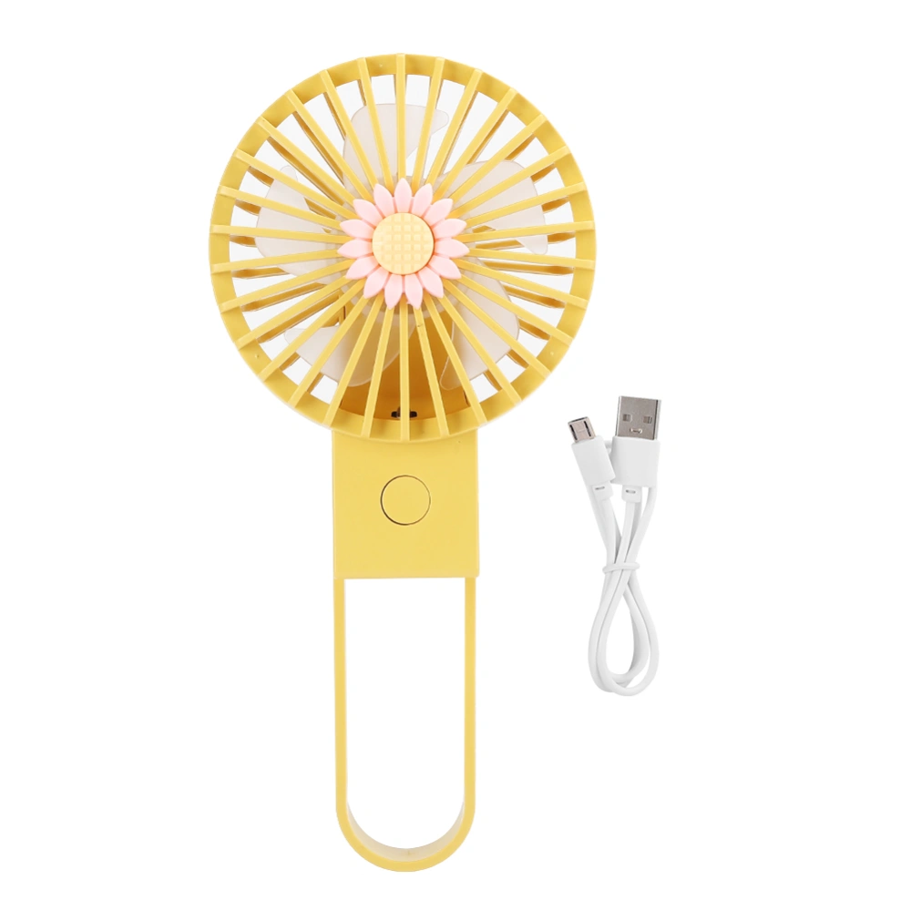 Handheld Mini Fan Folding USB Rechargeable Desktop Air Cooler for Outdoor Summer GiftYellow