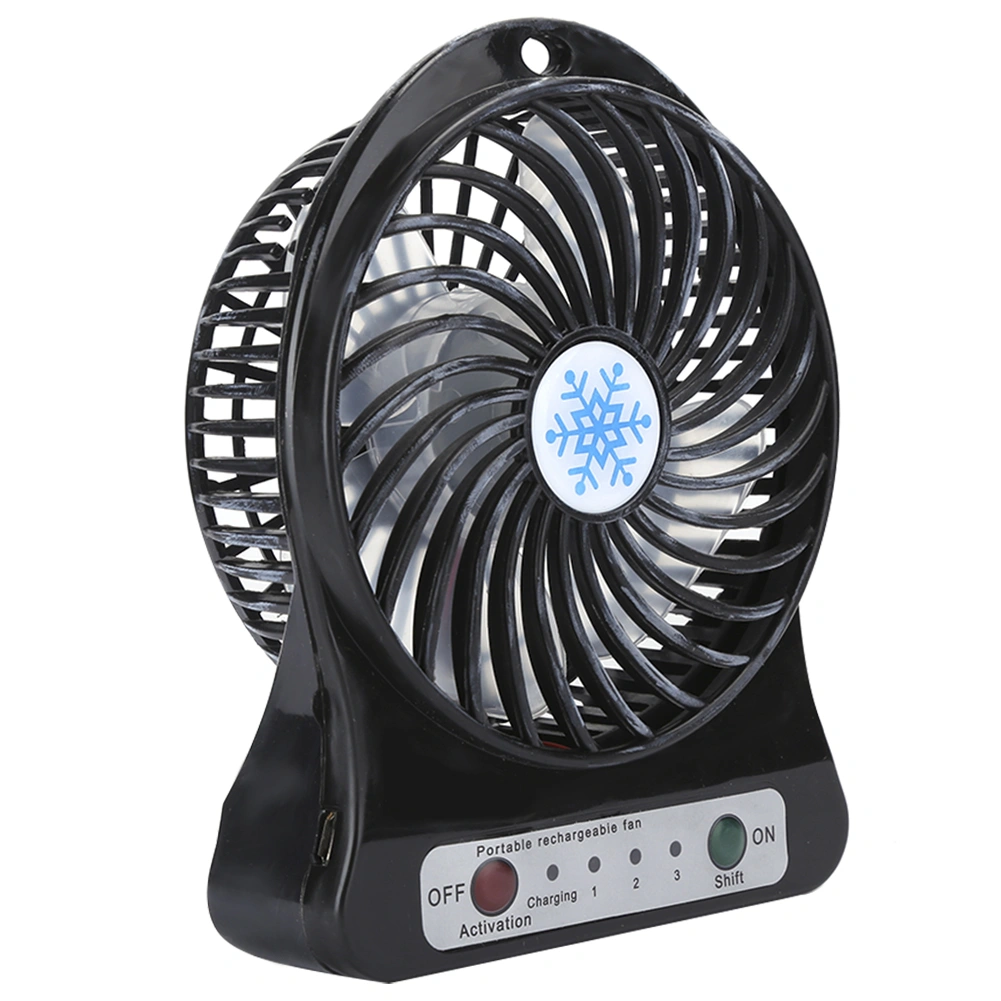 Mini Desk Fan Portable Baby Bed Car Seats Fan USB Rechargeable Small Fan Air CirculatorBlack