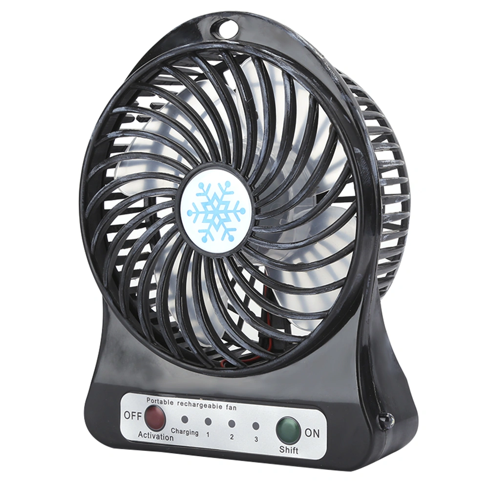 Mini Desk Fan Portable Baby Bed Car Seats Fan USB Rechargeable Small Fan Air CirculatorBlack