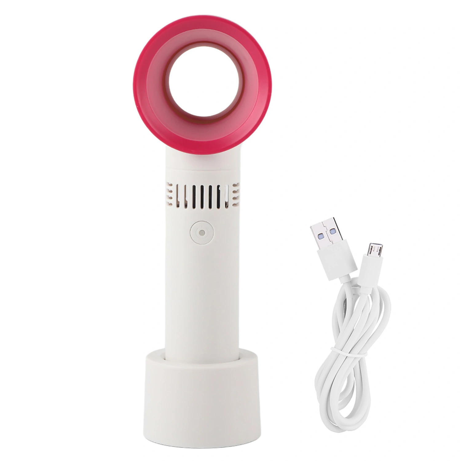 Portable Mini USB Rechargeable Bladeless Handheld Fan Handy Cooler for Home OutdoorWhite