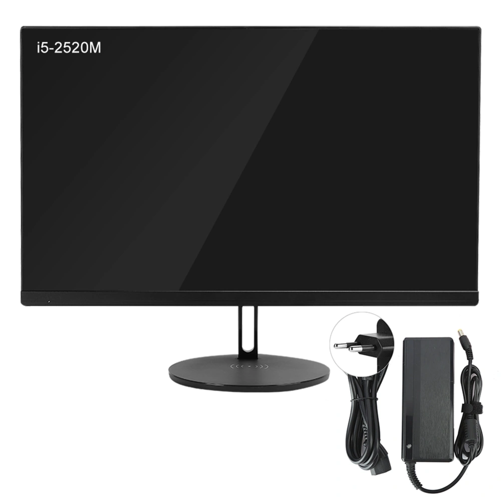 23.8in All&#8209;in&#8209;One PC Learning Training Computer LED Screen Camera RGB Wireless Charging Base(F1 Black 23.8 in i52520M EU Plug)