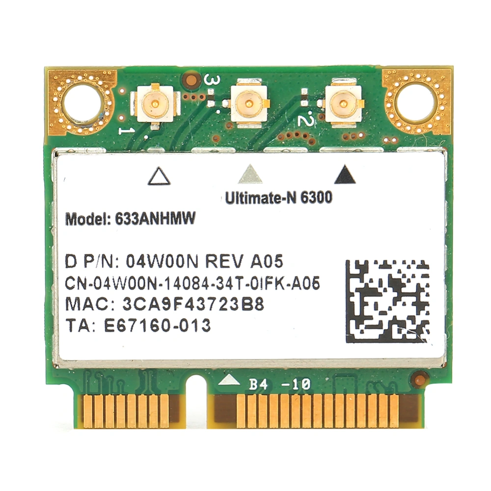 Network Card for Intel6300 DualBand 2.4/5GHz 802 a g n 450Mbps Mini PCIE Port Wifi