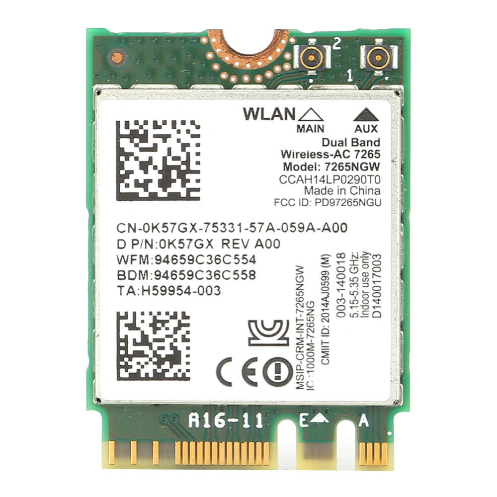 Wireless Network Card Dual Frequency for Intel AC7265 Wifi for Bluetooth 4.0 867mbps